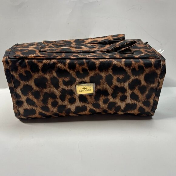 NWOT JM New York Cheetah Folding Cosmetic Toiletries Travel Makeup Case - Picture 1 of 7